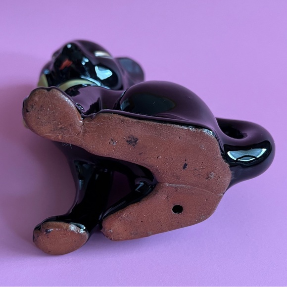 Vintage black, porcelain cat with yellow bowtie. Excellent used condition. - Picture 6 of 6